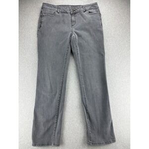 Vera Wang Jeans Womens 12‎ Gray Denim Straight Jeans Pocket Zipper Casual